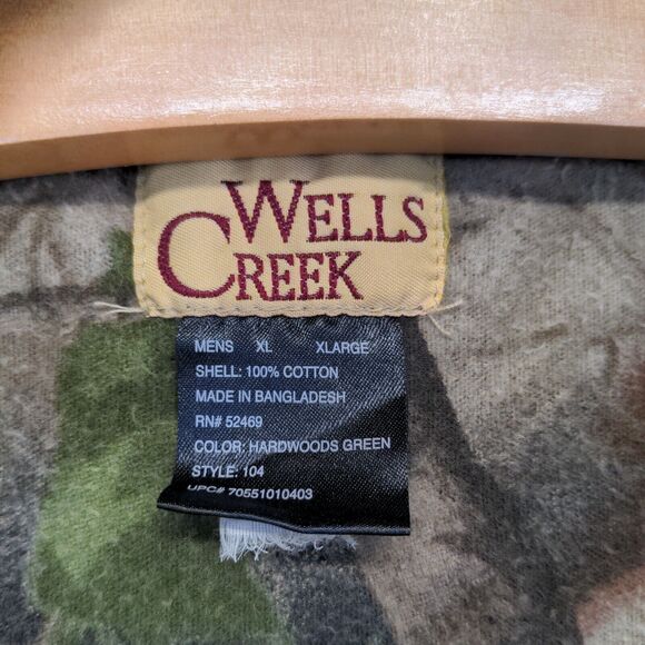 Wells Creek Men's Button-Up Hunting Shirt Camo XL Hardwood Greens Outdoor - Picture 8 of 11